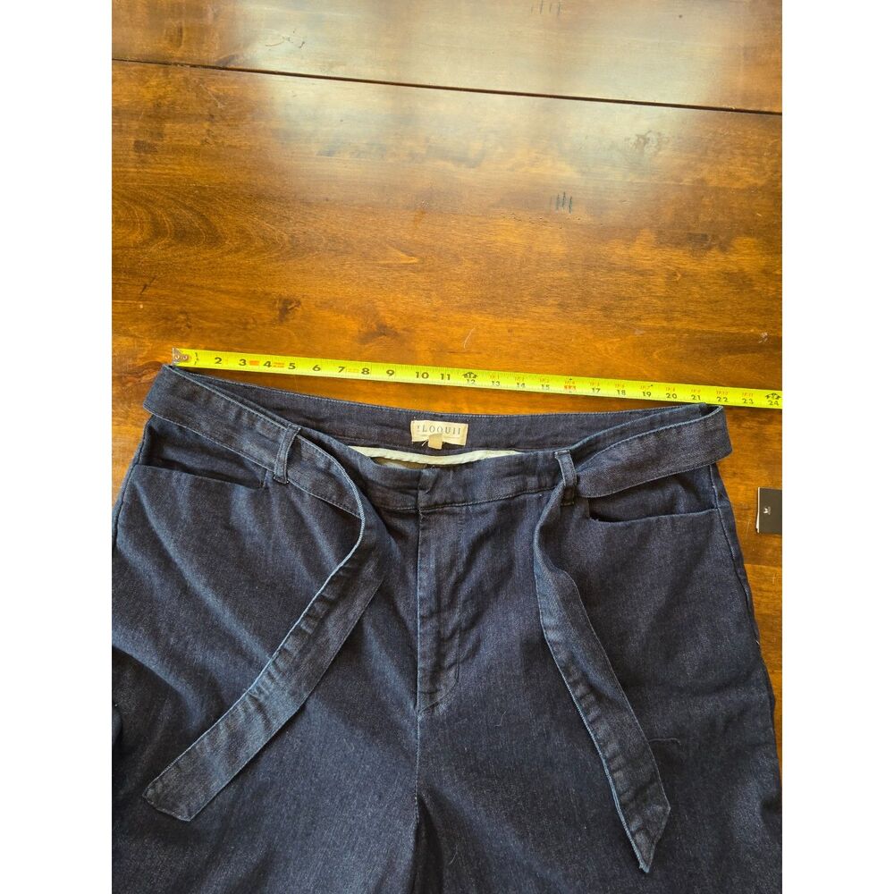 Eloquii Denim Tie Waist Wide Leg Crop Jeans Dark Wash 16S NWT Plus Size - Picture 6 of 8
